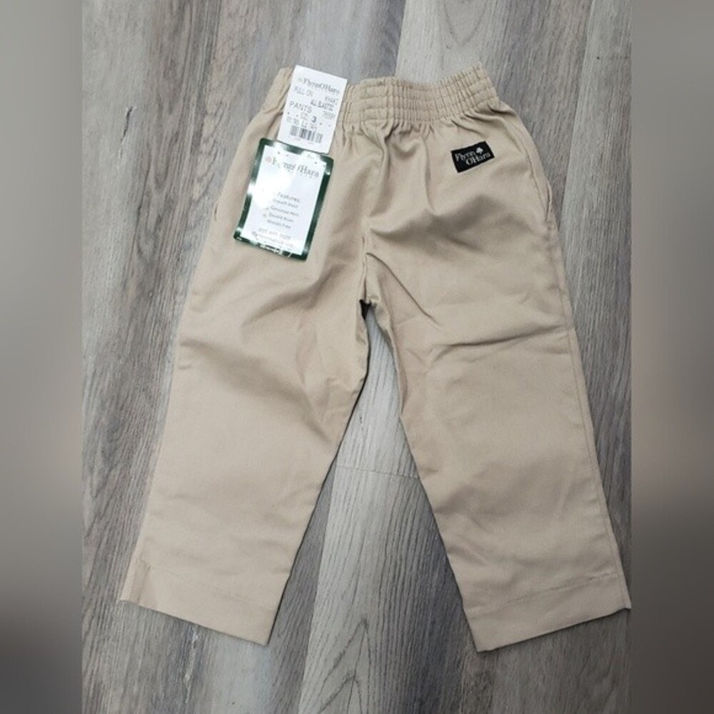 NWT Flynn O’Hara ☘️ Pullon All Elastic Khaki Uniform Pants Youth Size 3